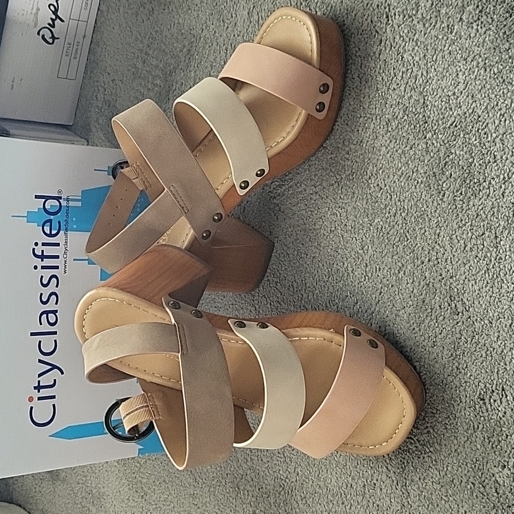 Heeled semi platform sandals